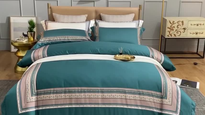 91家纺网 家纺一手货源 找家纺 威克凯丽2021新款60长绒棉数码工艺四件套 埃利斯