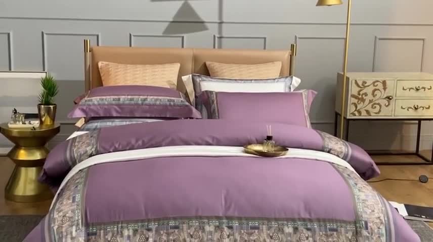 91家纺网 家纺一手货源 找家纺 威克凯丽2021新款60长绒棉数码工艺四件套 阿狄丽娜