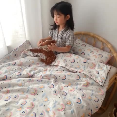 91家纺网 家纺一手货源 找家纺 星期八 2020新款全棉13372夏被两件套 彩虹