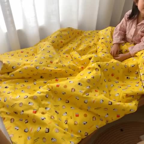 91家纺网 家纺一手货源 找家纺 星期八 2020新款全棉13372夏被两件套 史努比黄