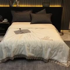 91家纺网 家纺一手货源 找家纺 （总）米奈 2020新款水洗真丝蕾丝绣花夏被-依莎