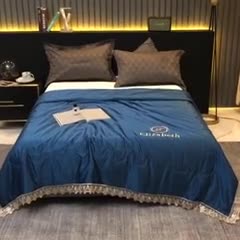 91家纺网 家纺一手货源 找家纺 （总）米奈 2020新款水洗真丝蕾丝绣花夏被-依莎