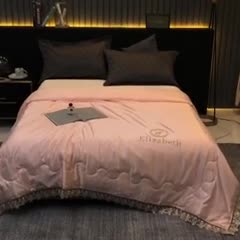 91家纺网 家纺一手货源 找家纺 （总）米奈 2020新款水洗真丝蕾丝绣花夏被-依莎