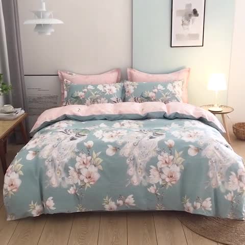 91家纺网 家纺一手货源 找家纺 星期三 2020春夏新款13372四件套（加老板微信有会员价） 飞花似梦