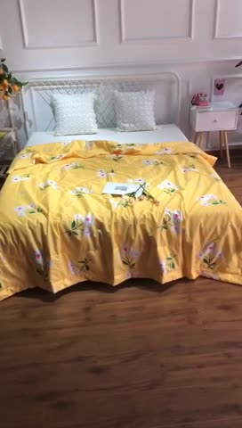 91家纺网 家纺一手货源 找家纺 润缦 2020新款纯棉全棉精梳棉夏被 小雏菊