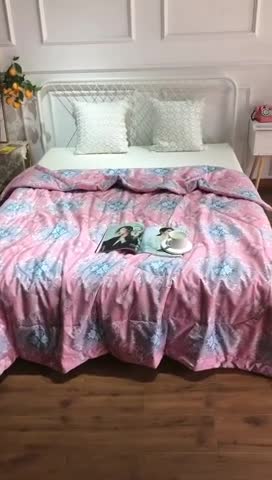 91家纺网 家纺一手货源 找家纺 润缦 2020新款纯棉全棉精梳棉夏被 欧花粉