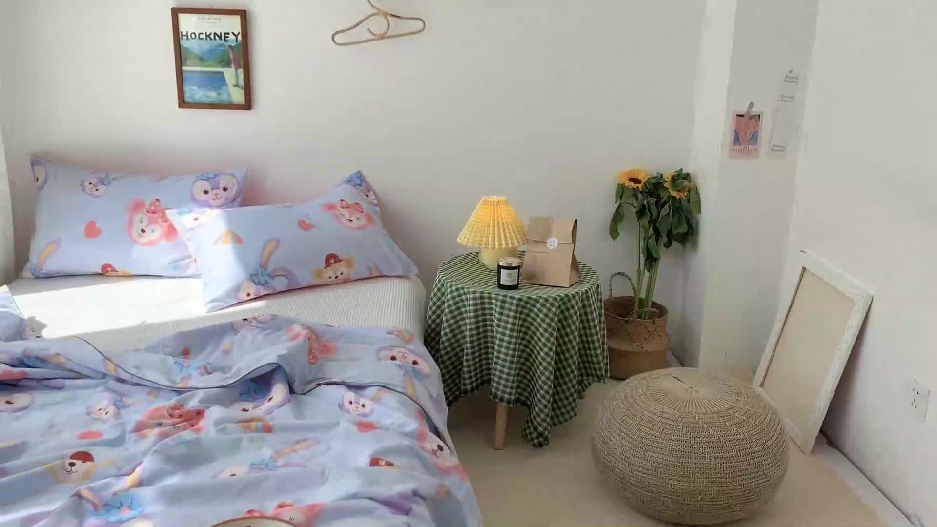 91家纺网 家纺一手货源 找家纺 时年家纺 2020新款40支全棉13372喷气羽丝夏被 可爱兔兔