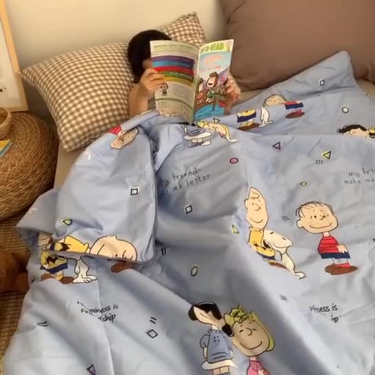 91家纺网 家纺一手货源 找家纺 时年家纺 2020新款40支全棉13372喷气羽丝夏被 小伙伴