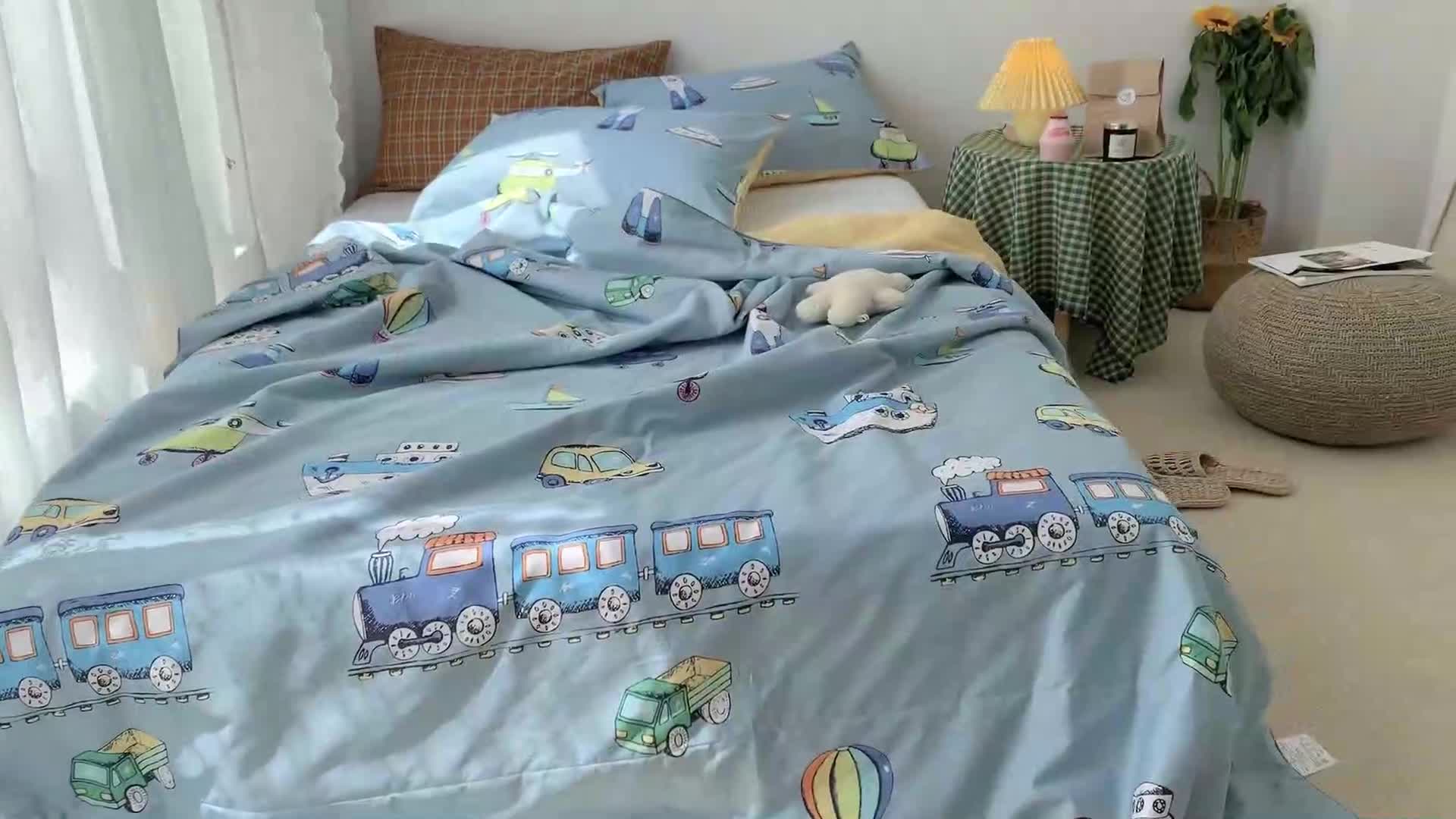 91家纺网 家纺一手货源 找家纺 时年家纺 2020新款40支全棉13372喷气羽丝夏被 小汽车