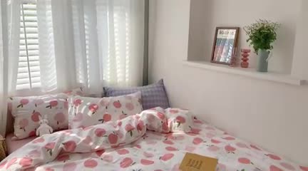 91家纺网 家纺一手货源 找家纺 时年 2020新款40s全棉小可爱系列四件套 水蜜桃（白）