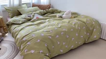 91家纺网 家纺一手货源 找家纺 时年 2020新款40s全棉小可爱系列四件套 萌小鸭