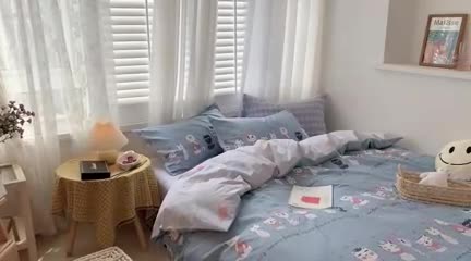 91家纺网 家纺一手货源 找家纺 时年 2020新款40s全棉小可爱系列四件套 猫奴