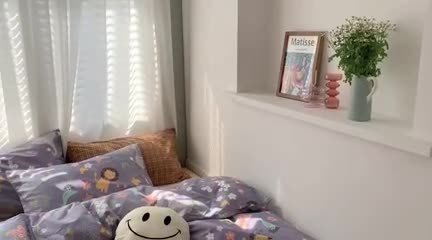 91家纺网 家纺一手货源 找家纺 时年 2020新款40s全棉小可爱系列四件套 丛林（紫灰）