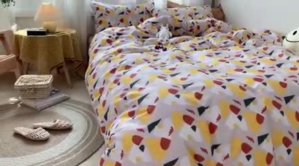 91家纺网 家纺一手货源 找家纺 时年 2020新款40s全棉小可爱系列四件套 几何