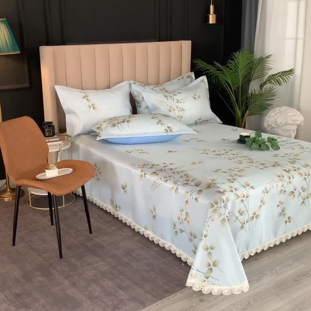 91家纺网 家纺一手货源 找家纺 棉生活 2020春夏新品600D冰丝软凉席三件套 橙光