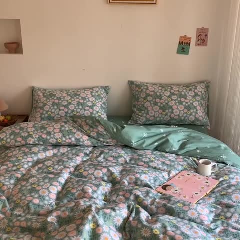 91家纺网 家纺一手货源 找家纺 星期八 2020新款13070全棉四件套亲子系列 绿意盎然