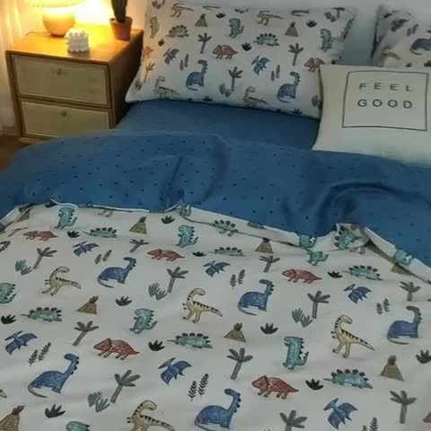 91家纺网 家纺一手货源 找家纺 （总）感遇家纺 2020新款全棉小清新卡通四件套