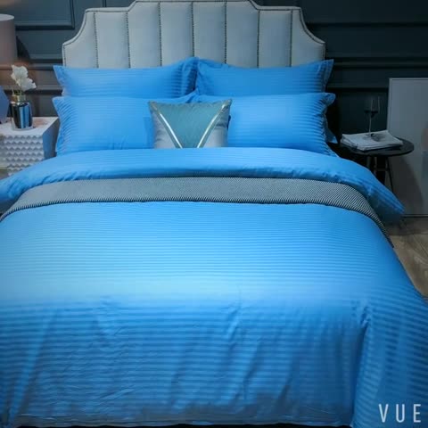 91家纺网 家纺一手货源 找家纺 久典 2020新款学生单位宿舍酒店风全棉四件套 月光蓝