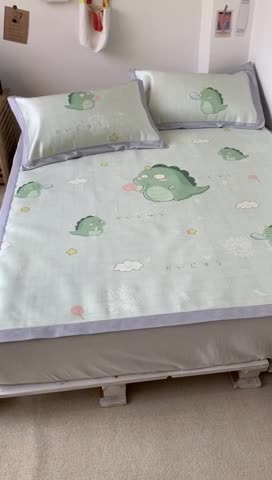 91家纺网 家纺一手货源 找家纺 时年 2020新款水洗养生凉席 小怪兽