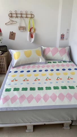 91家纺网 家纺一手货源 找家纺 时年 2020新款水洗养生凉席 薇薇安