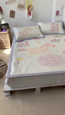 91家纺网 家纺一手货源 找家纺 时年 2020新款水洗养生凉席 梦幻乐园