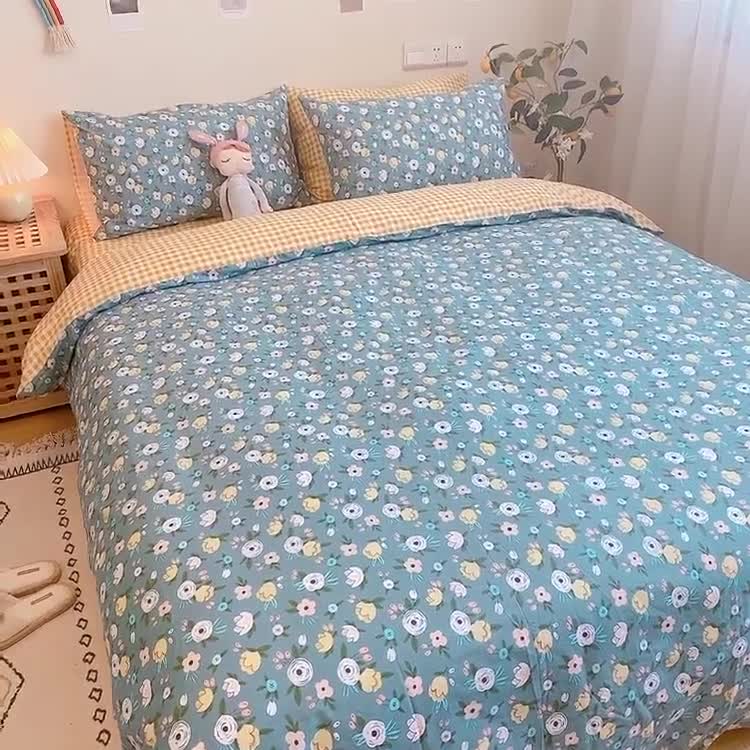 91家纺网 家纺一手货源 找家纺 沐棉 2020新款全棉13370四件套实拍图 薇薇安