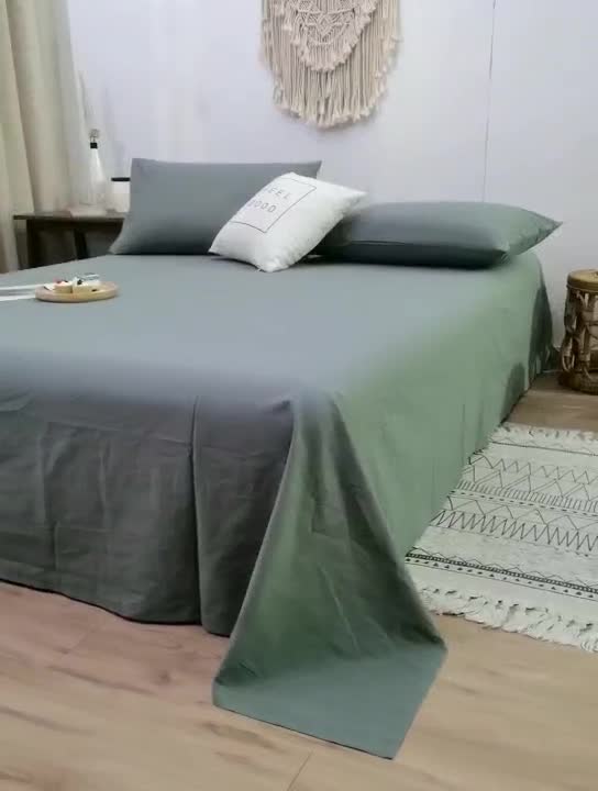 91家纺网 家纺一手货源 找家纺 佳梦达 2020新款全色织全棉水洗双拼四件套 绿小格