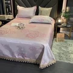 91家纺网 家纺一手货源 找家纺 朗莎家纺 600D冰丝色织提花冰丝席三件套 花间细雨-粉