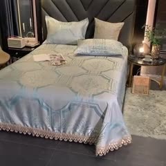 91家纺网 家纺一手货源 找家纺 朗莎家纺 600D冰丝色织提花冰丝席三件套 情树