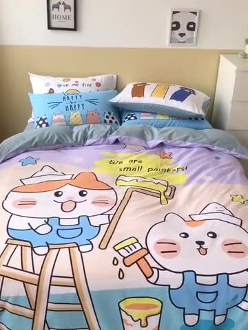 91家纺网 家纺一手货源 找家纺 涵宸 新款大版全棉平网多规格四件套油漆工