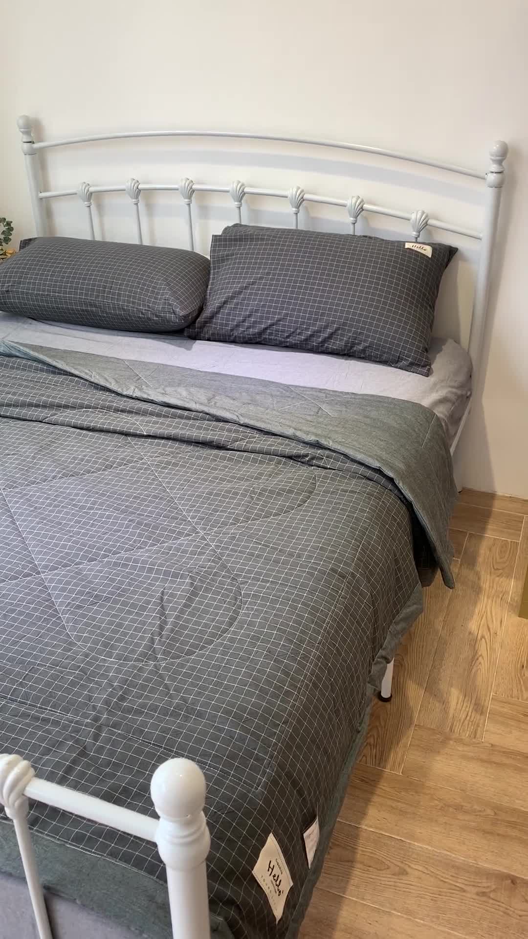 91家纺网 家纺一手货源 找家纺 久典家居 2020新款色织水洗棉夏被 深灰格（B版深灰）