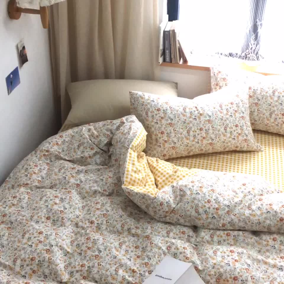 91家纺网 家纺一手货源 找家纺 棉眠 2020新款全棉小碎花13070四件套 夏花