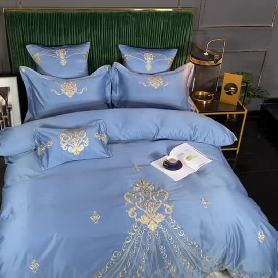 91家纺网 家纺一手货源 找家纺 （总）宅家居 60支贡缎真臻品丝B版纯棉刺绣卡瑞娜系列四件套