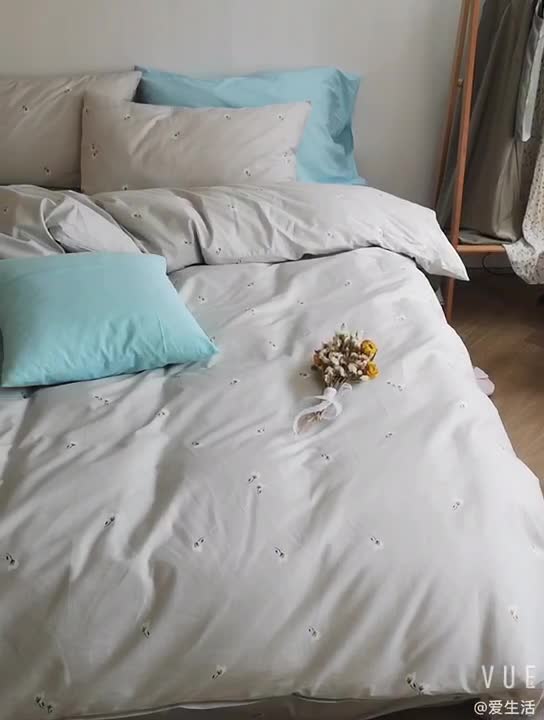 91家纺网 家纺一手货源 找家纺 怡家居 2020新款全棉小碎花田园风四件套 安夏