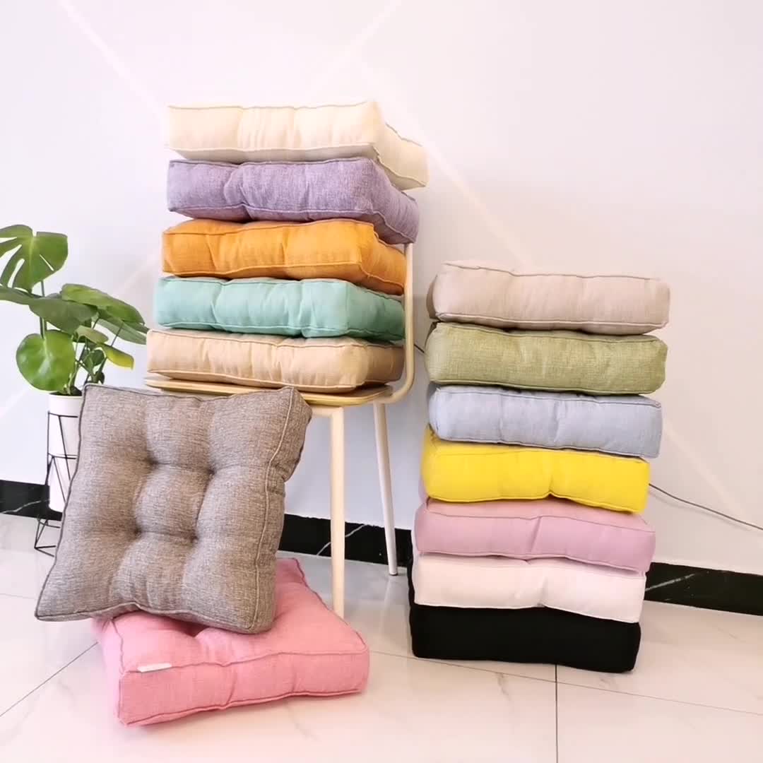 91家纺网 家纺一手货源 找家纺 （总）李帅家居多彩加厚立体滚边亚麻坐垫禅修跪拜垫太师椅子垫蒲团垫