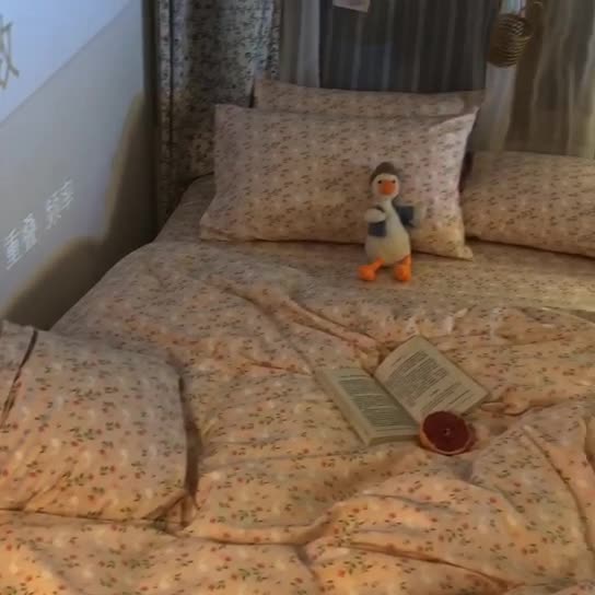 91家纺网 家纺一手货源 找家纺 感遇家纺 2020新款全棉小清新卡通四件套新花色 花间小兔