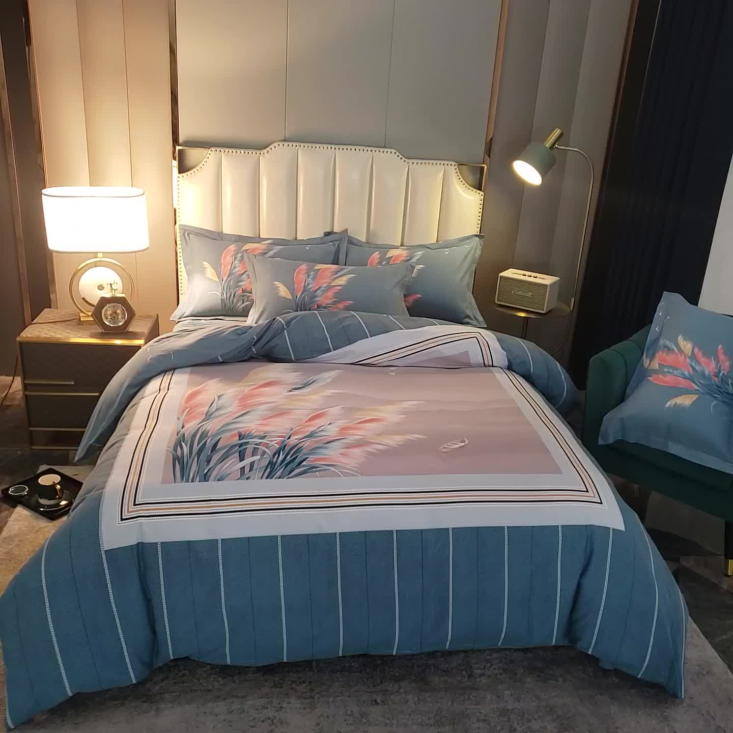 91家纺网 家纺一手货源 找家纺 雲归梦 2020新款全棉生态磨毛大版四件套 风的季节