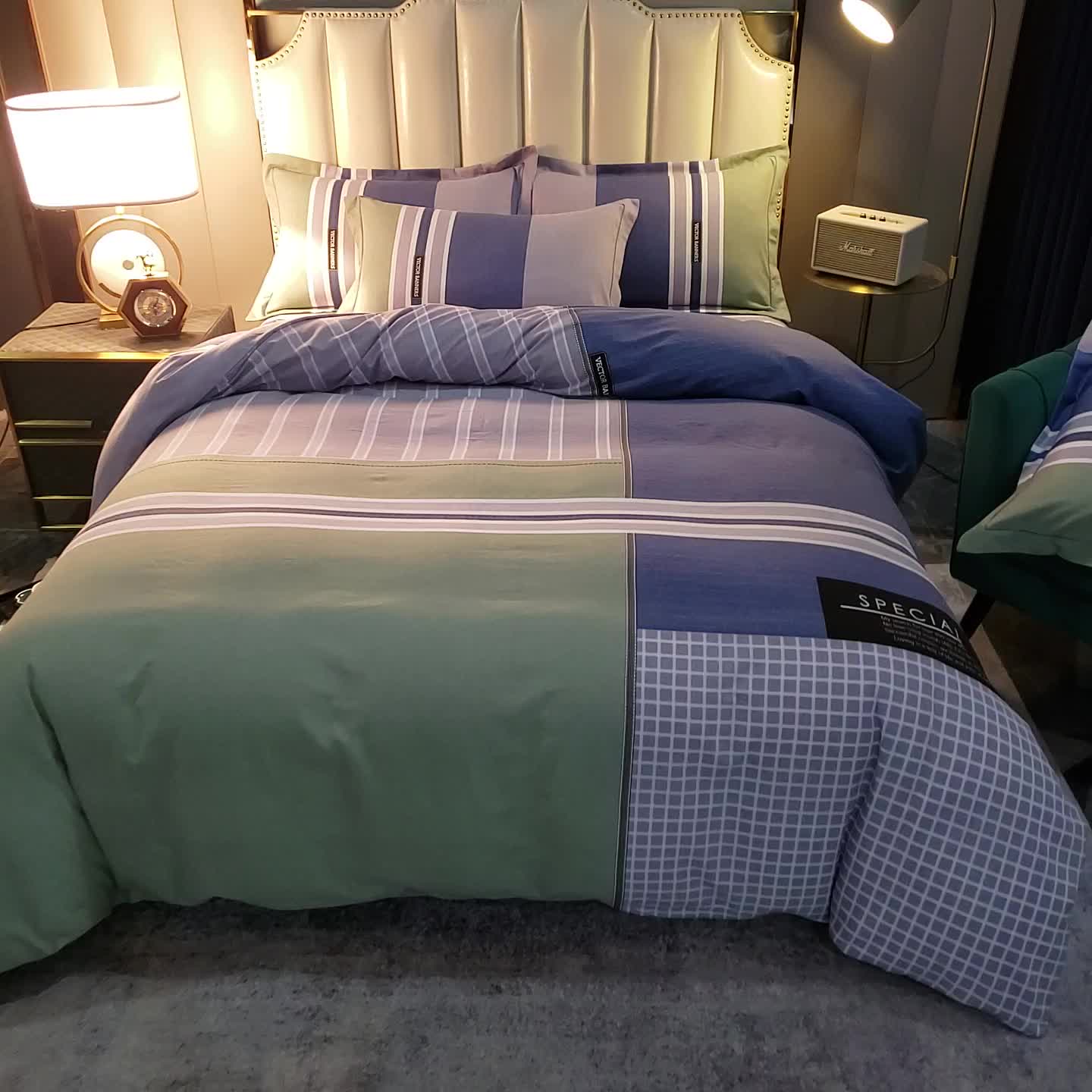 91家纺网 家纺一手货源 找家纺 雲归梦 2020新款全棉生态磨毛大版四件套 光年之外-绿