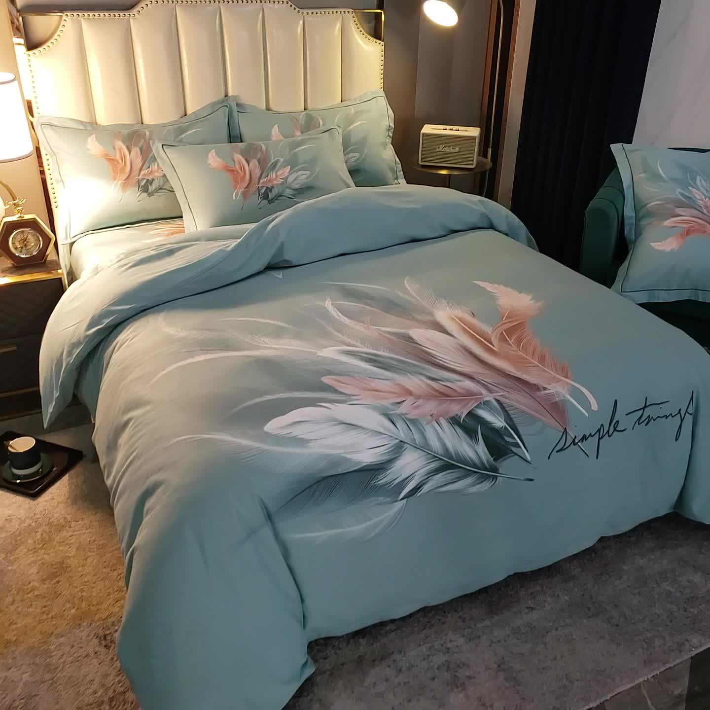 91家纺网 家纺一手货源 找家纺 雲归梦 2020新款全棉生态磨毛大版四件套 羽梦