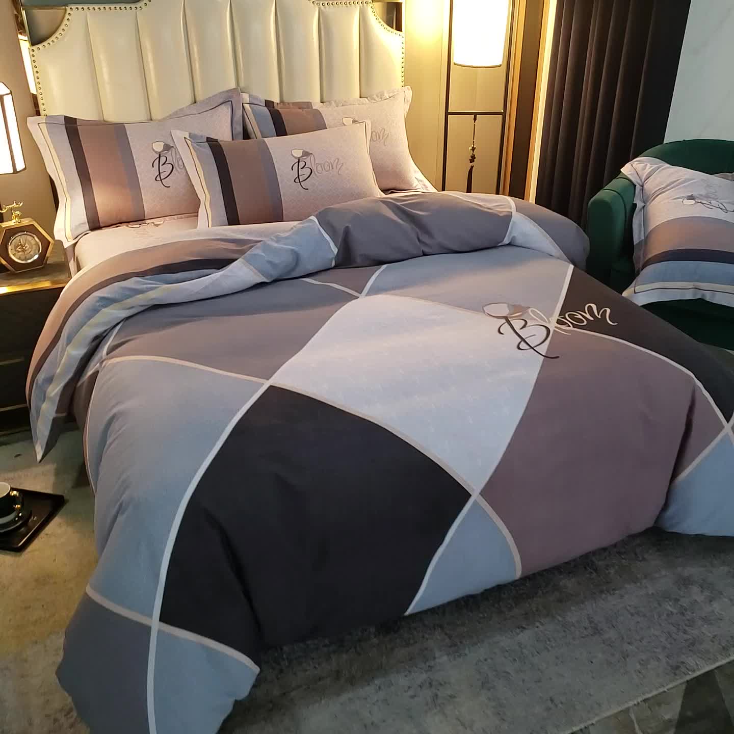 91家纺网 家纺一手货源 找家纺 雲归梦 2020新款全棉生态磨毛大版四件套 洛娜