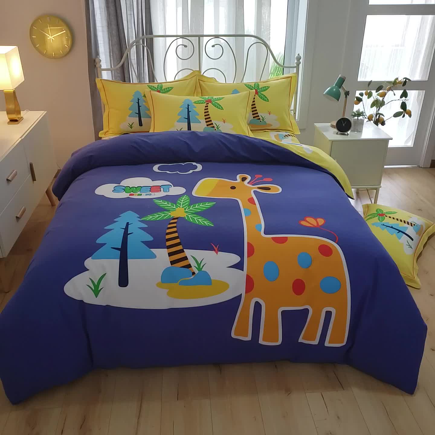 91家纺网 家纺一手货源 找家纺 雲归梦 2020新款全棉生态磨毛大版四件套 萌乐