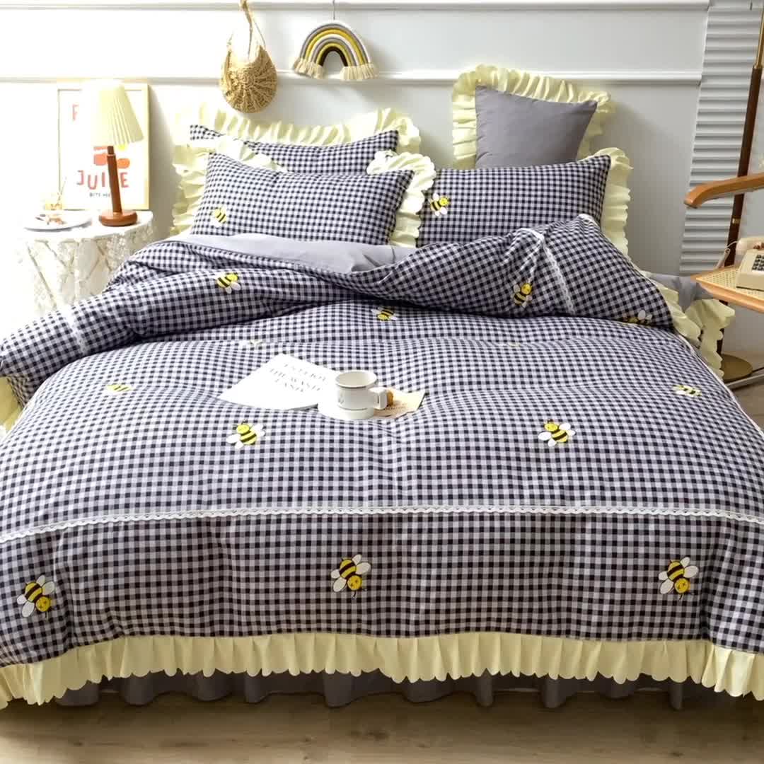 91家纺网 家纺一手货源 找家纺 梦之岛 2020新款韩版磨毛蕾丝四件套 爱巢