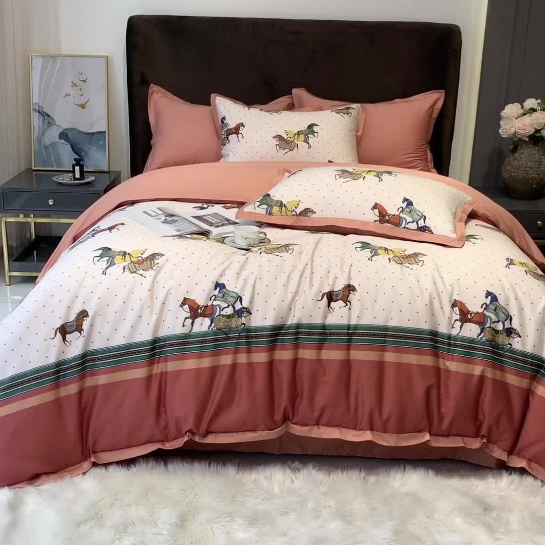 91家纺网 家纺一手货源 找家纺 太古汇 2020新款60支数码印花小边款四件套安德鲁