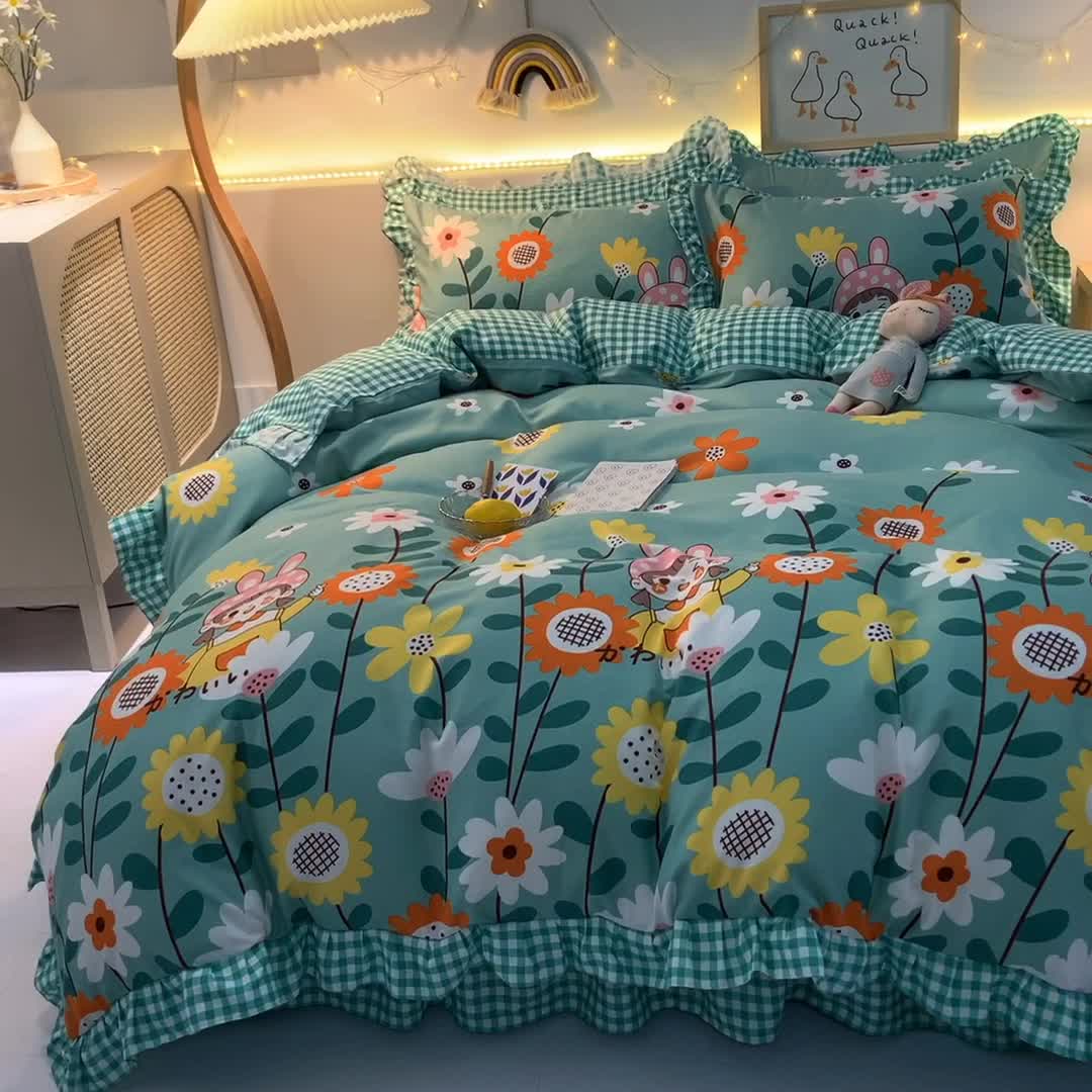 91家纺网 家纺一手货源 找家纺 梦之岛 2020新款加厚磨毛四件套 初恋