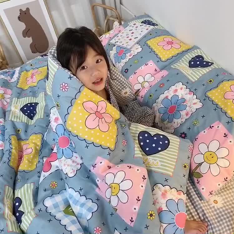 91家纺网 家纺一手货源 找家纺 星期八 2020新款全棉13070开学四件套 格子花花