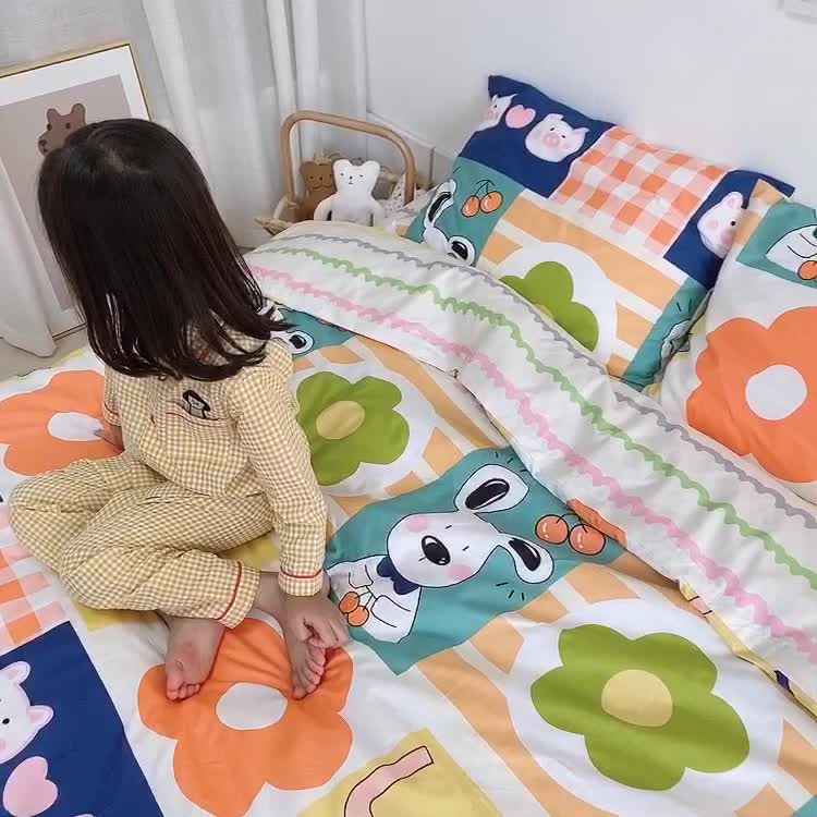 91家纺网 家纺一手货源 找家纺 星期八 2020新款全棉13070开学四件套 格子汪