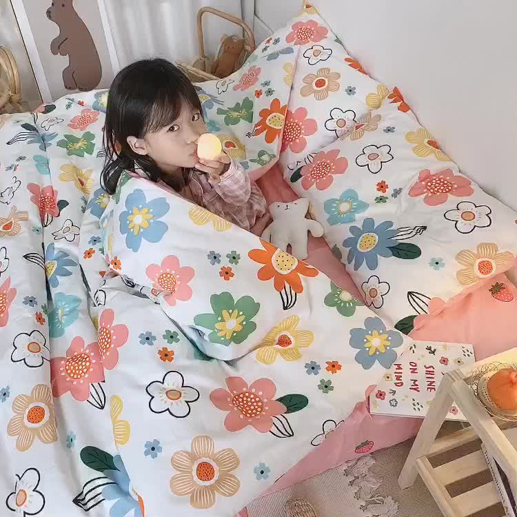 91家纺网 家纺一手货源 找家纺 星期八 2020新款全棉13070开学四件套 花漫