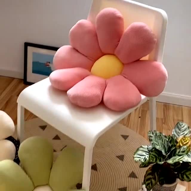 91家纺网 家纺一手货源 找家纺 希诺 2020新款朵朵系列-小雏菊抱枕 朵朵-粉色