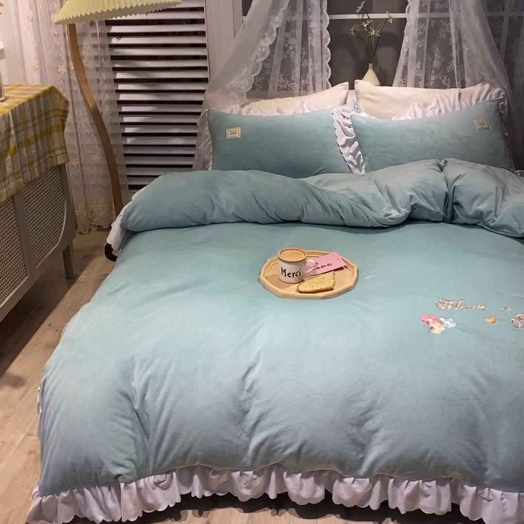 91家纺网 家纺一手货源 找家纺 （总）艾米家居 2020新款水晶绒四件套美妙时光