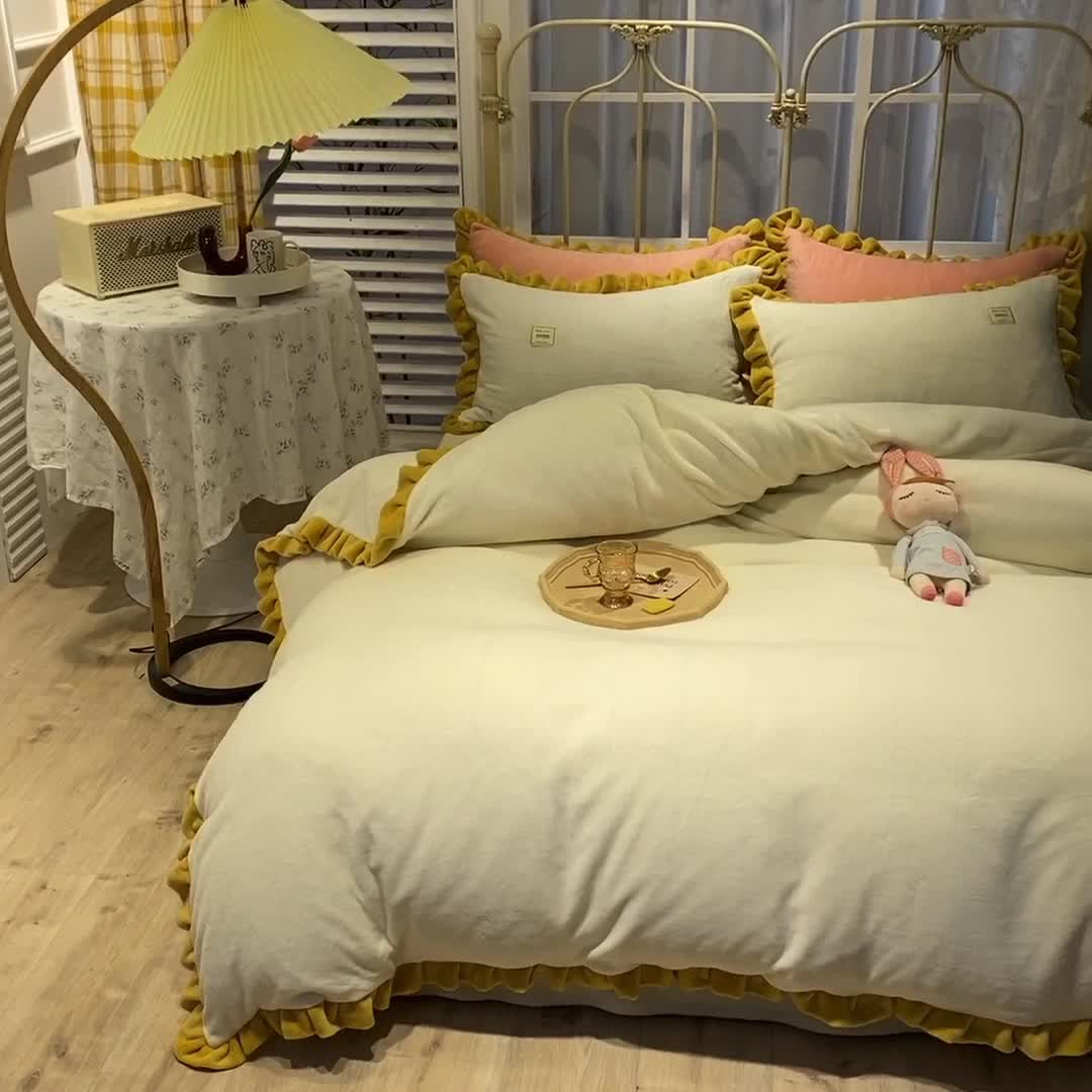 91家纺网 家纺一手货源 找家纺 （总）艾米家居 2020新款牛奶绒四件套花语系列